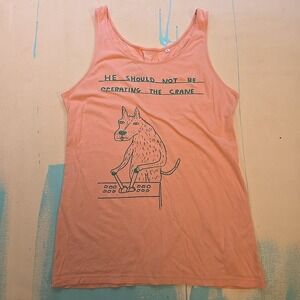 Uniqlo S SPRZ NY Pink Tank Top David Shrigley Cat Crane MO Special Edition Art T